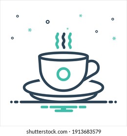 Icono de mezcla de colores vectorial para taza