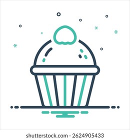Vector colorful mix icon for cupcake