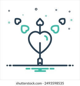 Vector colorful mix icon for cupid