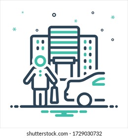 Vector colorful mix icon for customer; shopper