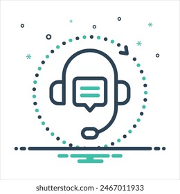 Icono de mezcla colorida de Vector para Servicio al cliente