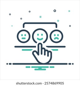 Vector colorful mix icon for customer survey