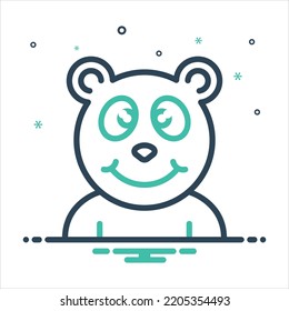 Vector colorful mix icon for cute