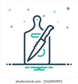 Vector colorful mix icon for cutting board