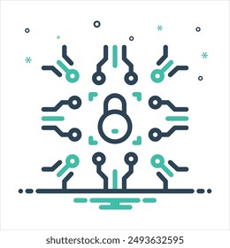 Vector colorful mix icon for cyber security