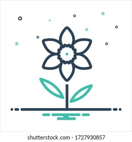 Vector colorful mix icon for daffodil