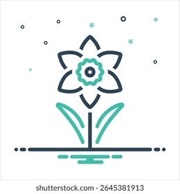 Vector colorful mix icon for daffodil