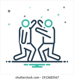 Vector colorful mix icon for dance