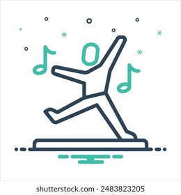 Vector colorful mix icon for dance