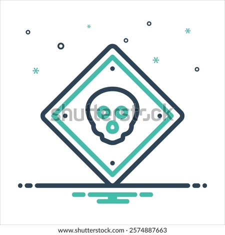 Vector colorful mix icon for danger sign