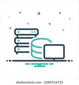 Icono de mezcla de colores vectoriales para base de datos