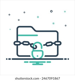Vector colorful mix icon for data leak