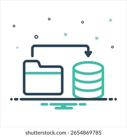 Icono colorido de la mezcla del Vector para la copia de seguridad de datos