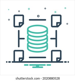 Vector colorful mix icon for databases