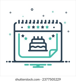 Vector colorful mix icon for date of birth