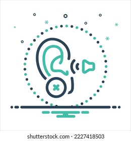 Vector colorful mix icon for deaf