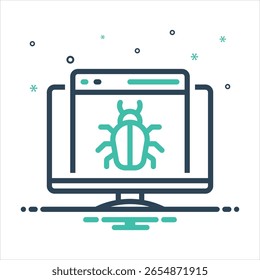 Vector colorful mix icon for debug