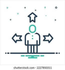 Vector colorful mix icon for decide