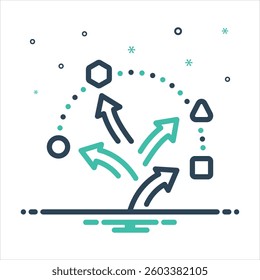 Vector colorful mix icon for decision making
