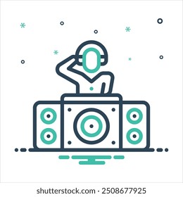 Icono de mezcla de colores de Vector para DJ