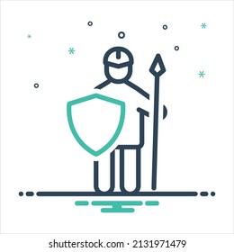 Vector colorful mix icon for defend