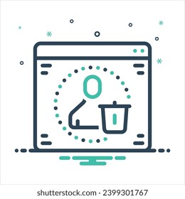 Vector colorful mix icon for delete user