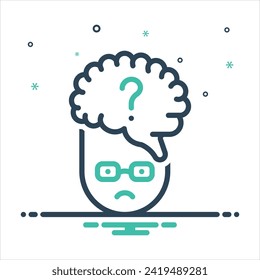 Vector colorful mix icon for dementia