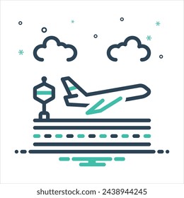 Vector colorful mix icon for departure