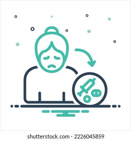 Vector colorful mix icon for dependence