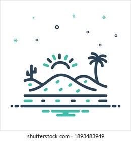 Vector colorful mix icon for desert