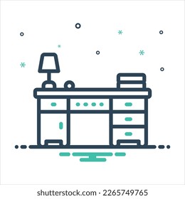 Vector colorful mix icon for desk