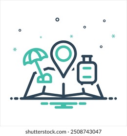Vector colorful mix icon for destination