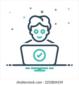 Vector colorful mix icon for determining