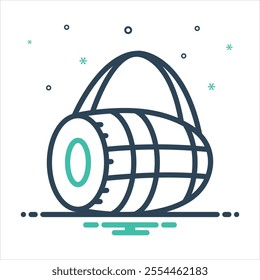 Vector colorful mix icon for dhol