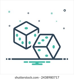 Vector colorful mix icon for dice