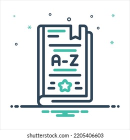 Vector colorful mix icon for dictionary