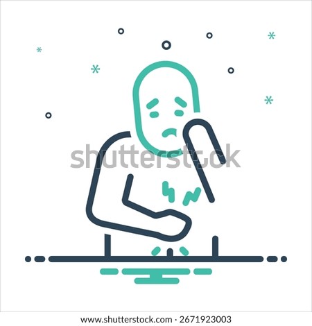 Vector colorful mix icon for digestive uneasiness