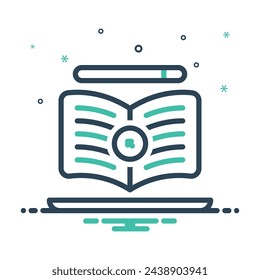 Vector colorful mix icon for digital education