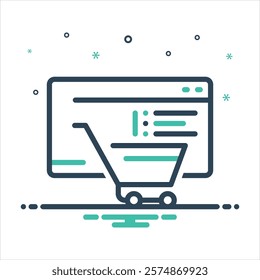 Vector colorful mix icon for digital commerce