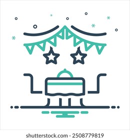 Vetor ícone de mistura colorida para o jantar