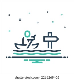 Vector colorful mix icon for direction