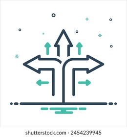 Icono de mezcla de colores de Vector para dirección