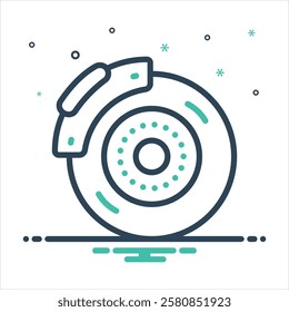 Vector colorful mix icon for disc brake