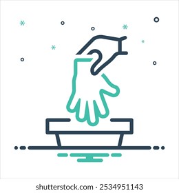Vector colorful mix icon for discard used gloves