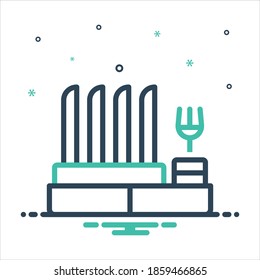 Vector colorful mix icon for dish rack