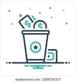 Vector colorful mix icon for disposable