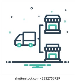 Vector colorful mix icon for distributor