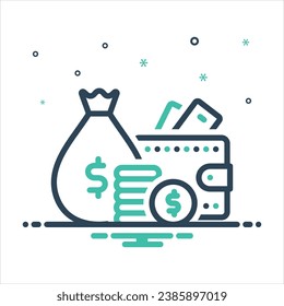 Icono de mezcla de color vectorial para dividendo
