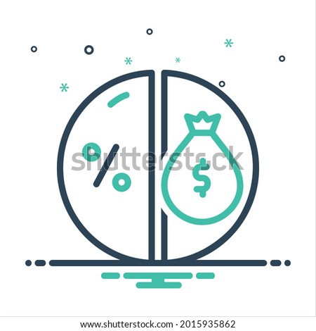 Vector colorful mix icon for dividend