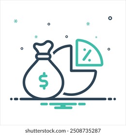Vector colorful mix icon for dividends